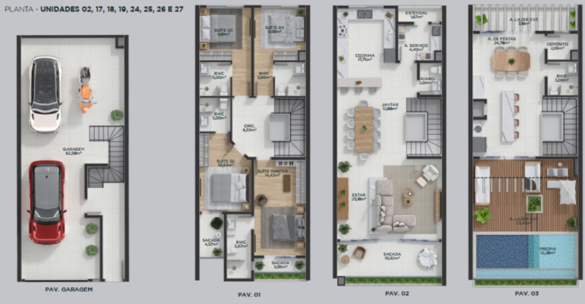 Plantas de 367,80 m² - Maríssima 4 Ilhas