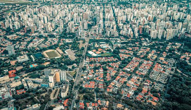 Vista aérea da Vila Mariana em São Paulo
