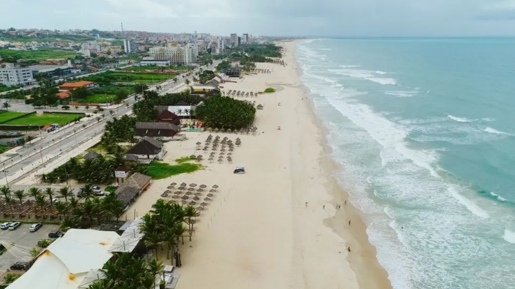 Vista aérea da Praia do Futuro II em Fortaleza, CE