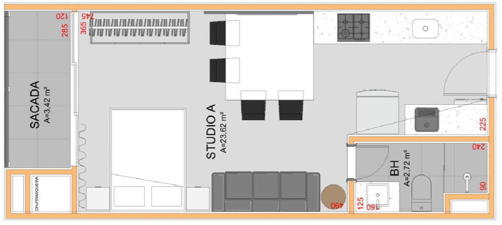 Planta do Studio do BOSC Ecovillage