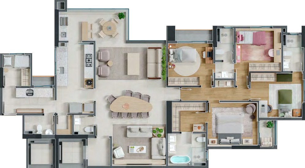 Planta de 177 m² do Reserva Green