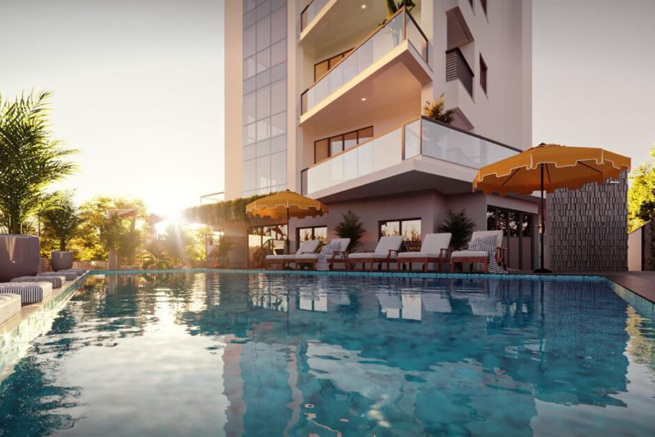 Imagem ilustrativa da piscina do residencial Cyano Mare