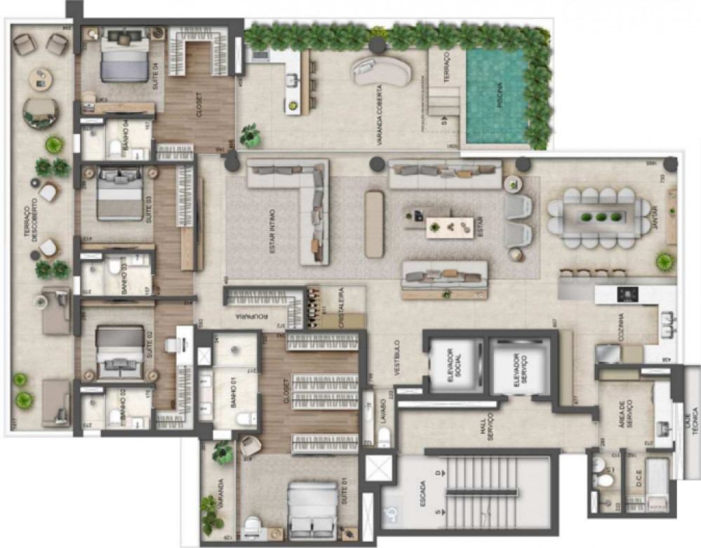 Planta de 343 m² do José Torres Franco