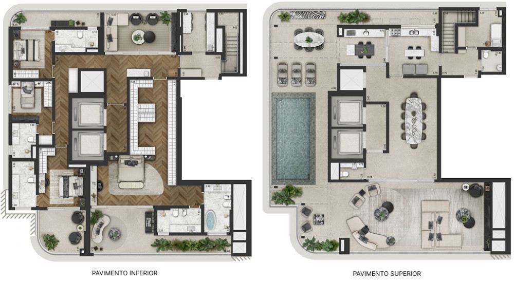 Planta duplex do Capri Lifestyle